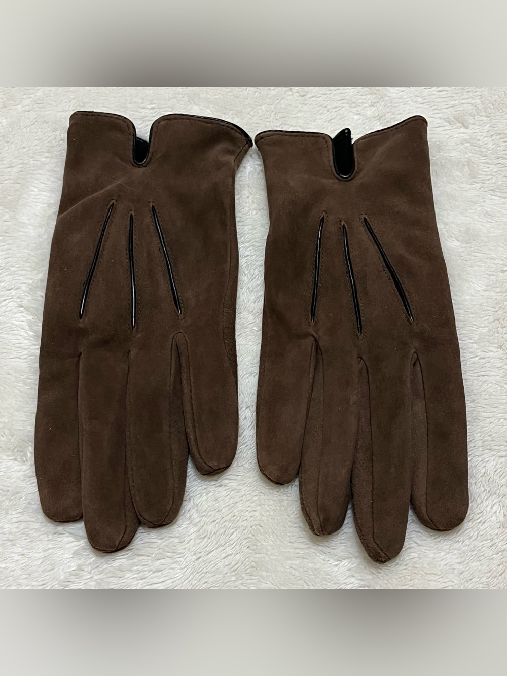VINTAGE Marc Adams Women's Brown Genuine Leather Gloves From Germany Size 7.5